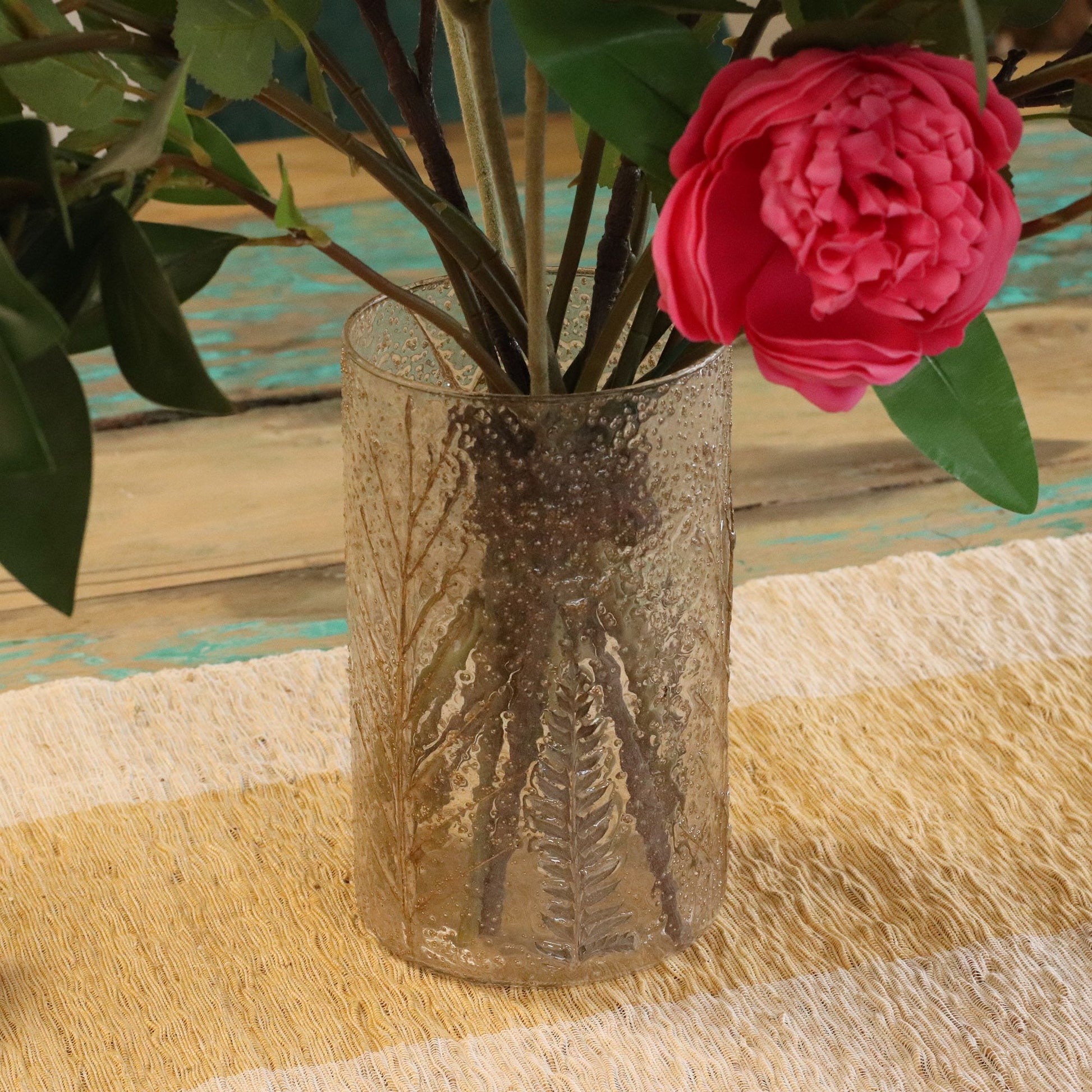 Natural Floral Glass - Tall Vase Candle Holder Primo