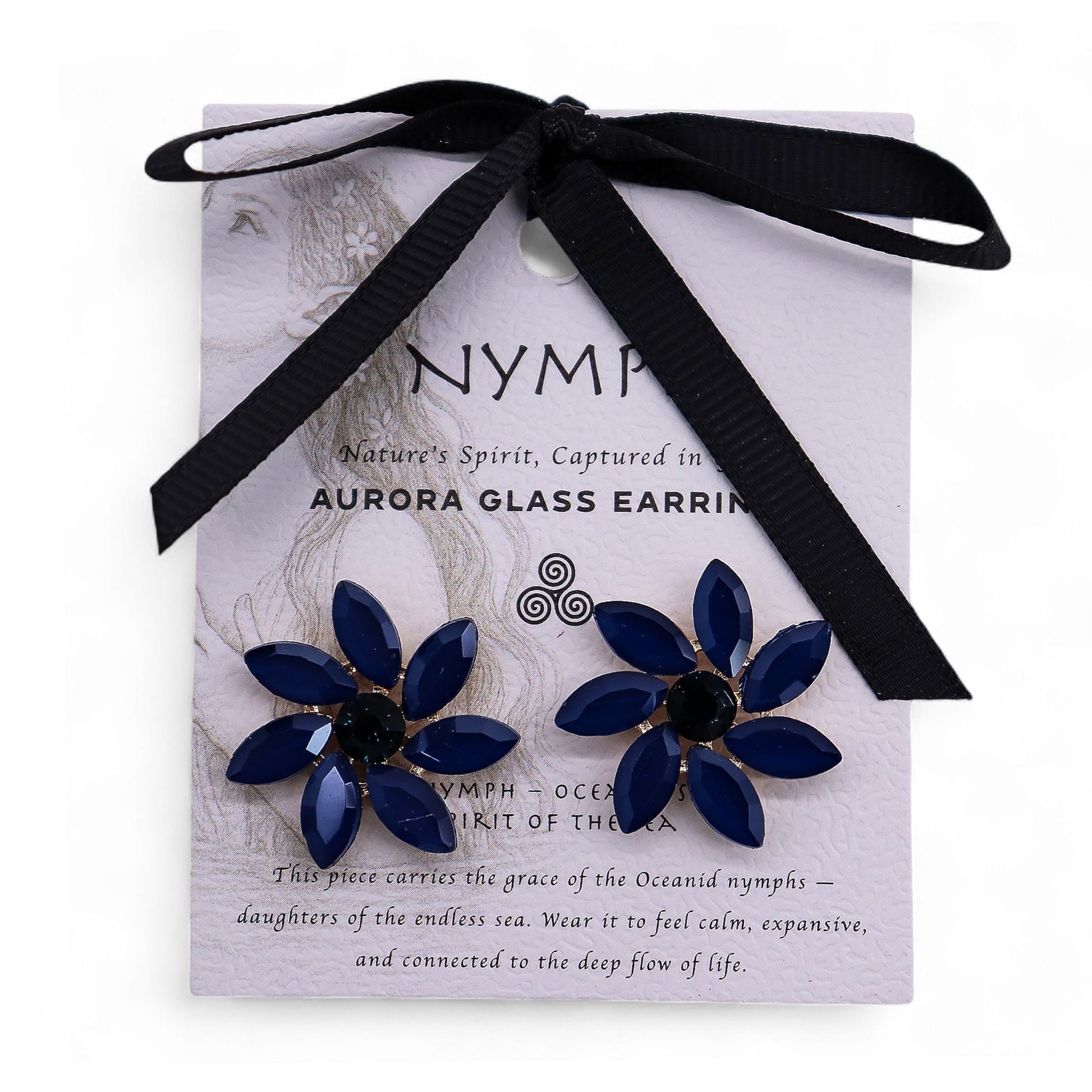 Royal Blue - Vintage Glass - Flowers - Earrings