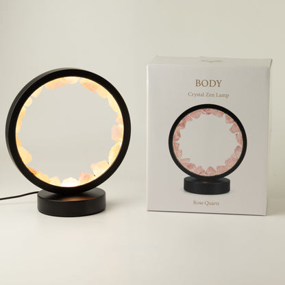 Gemstone Halo Lamp - Zen Body - Rose Quartz