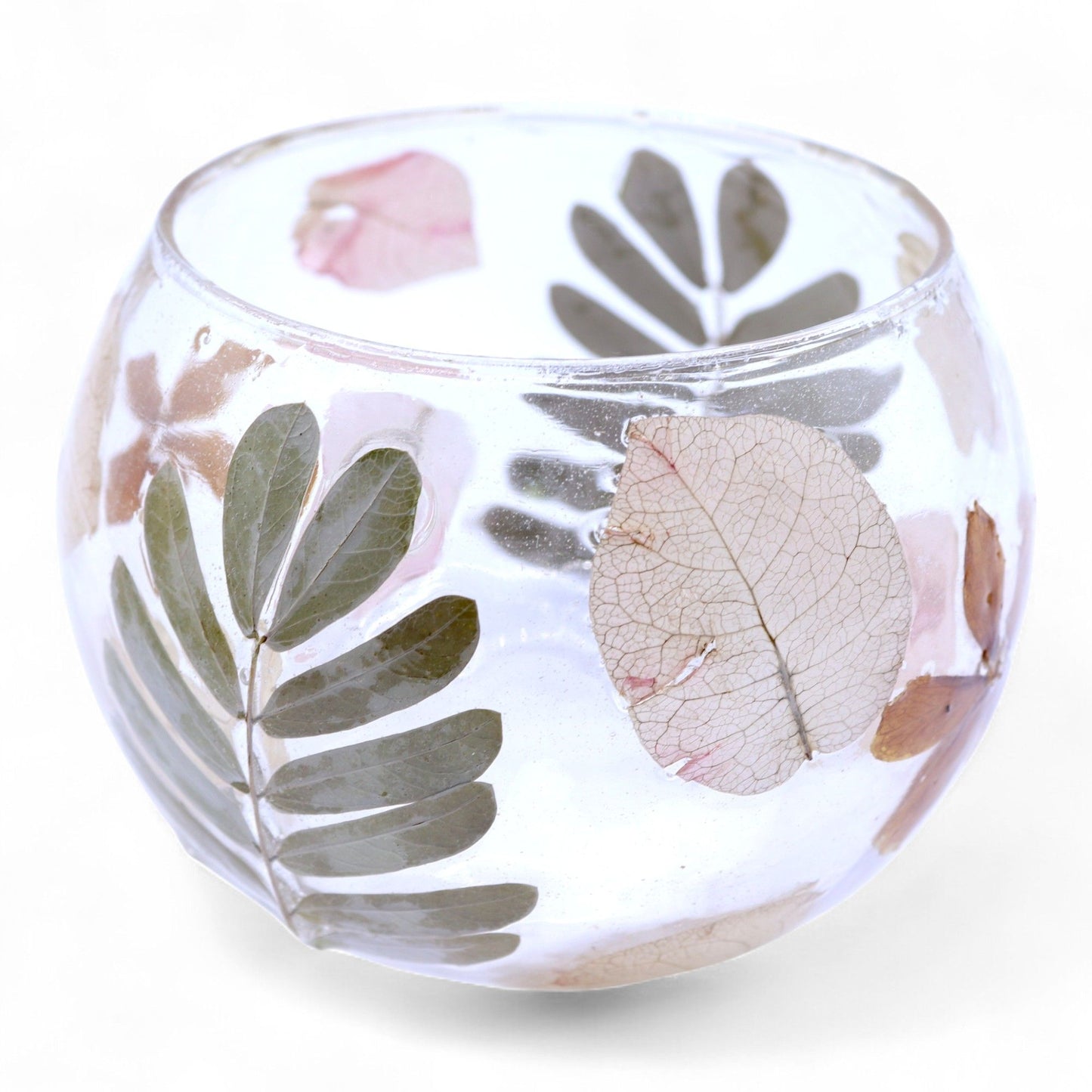 Natural Floral Glass - Bowl Candle Holder - Primavera