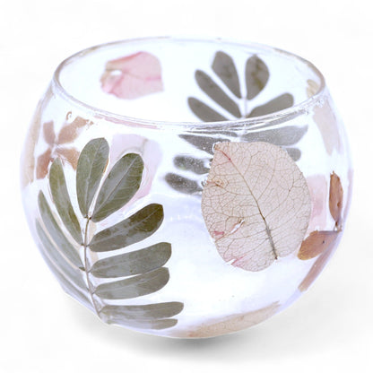 Natural Floral Glass - Bowl Candle Holder - Primavera