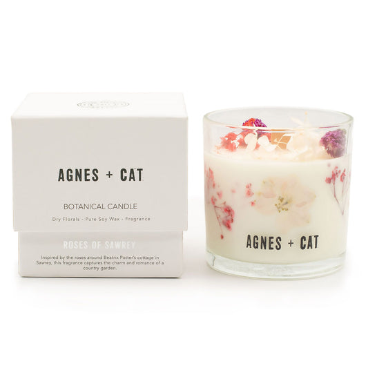 Agnes & Cat Botanical Soy Wax Candle - Roses of Sawrey