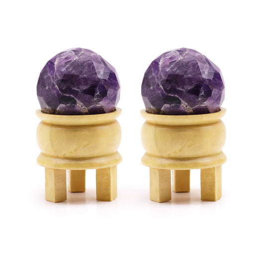 Gemstone Crystal Sphere & Stand - Amethyst