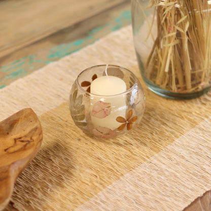 Natural Floral Glass - Bowl Candle Holder - Primavera