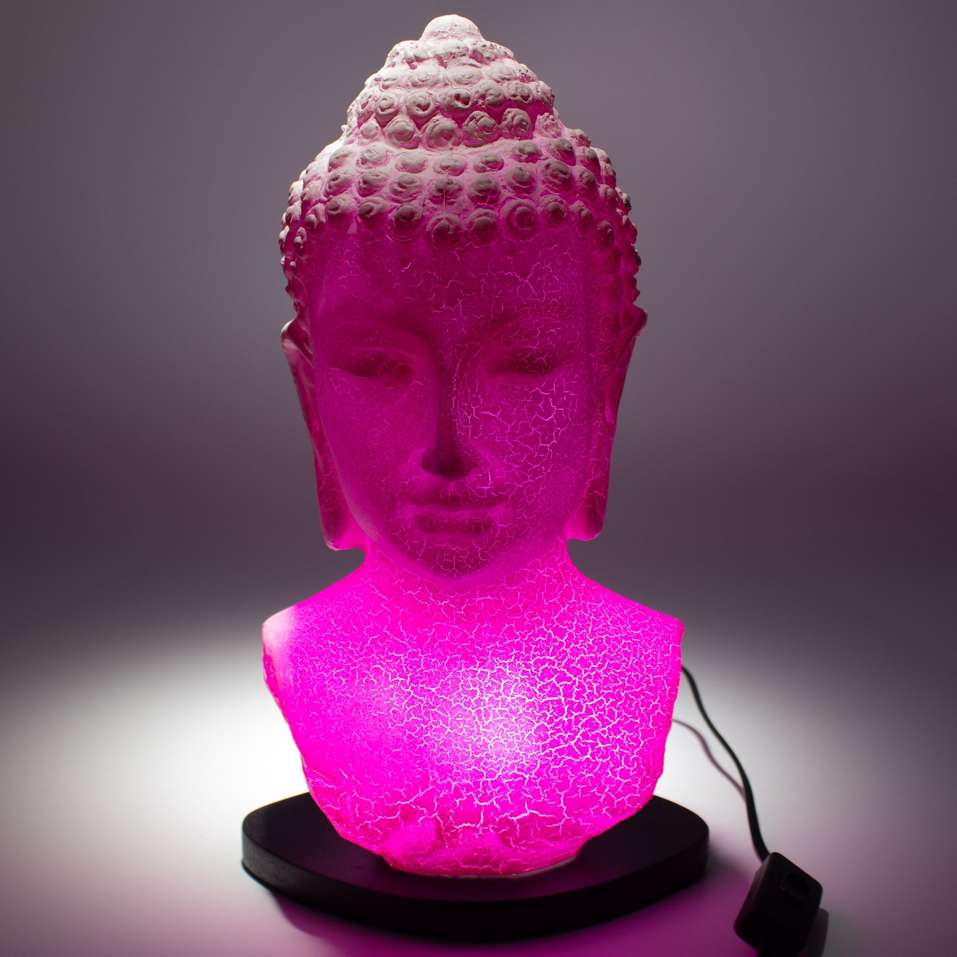 Buddha Bust Lamp Cherry Crackle