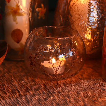 Natural Floral Glass - Bowl Candle Holder - Margarita