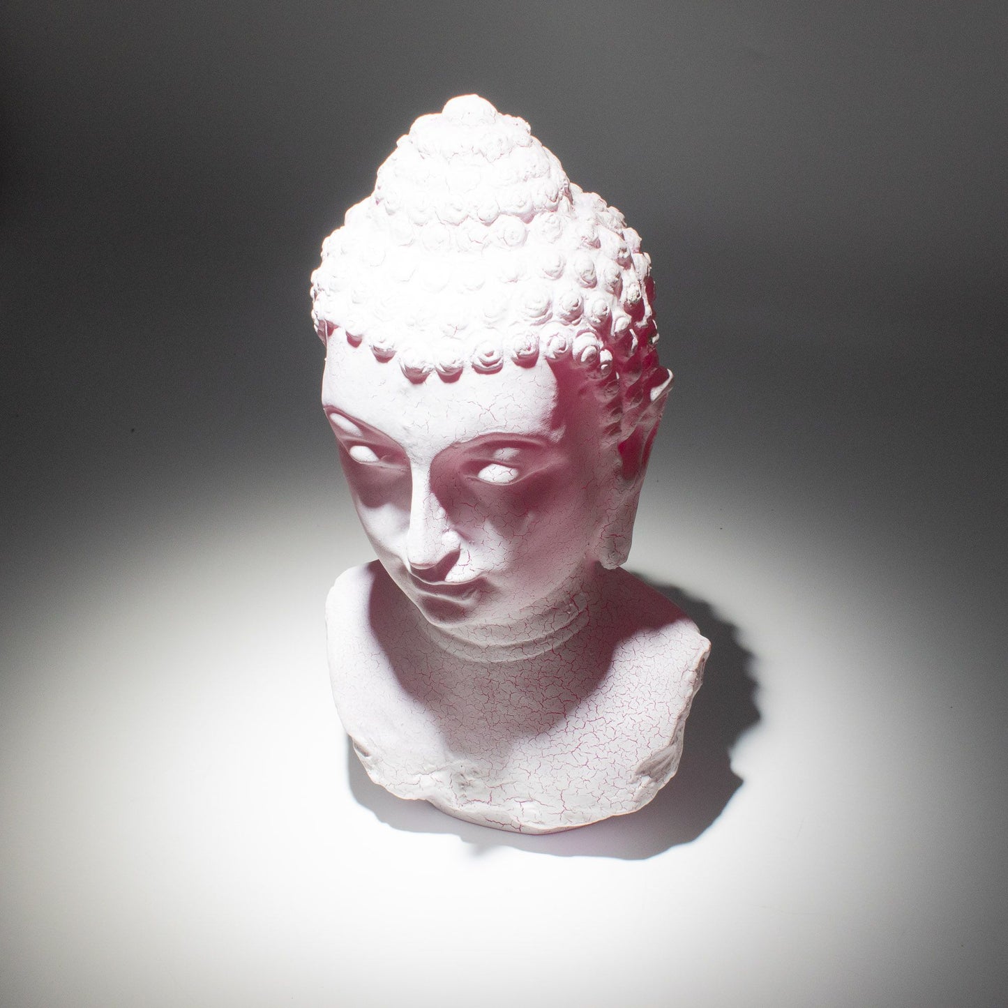Buddha Bust Lamp Cherry Crackle