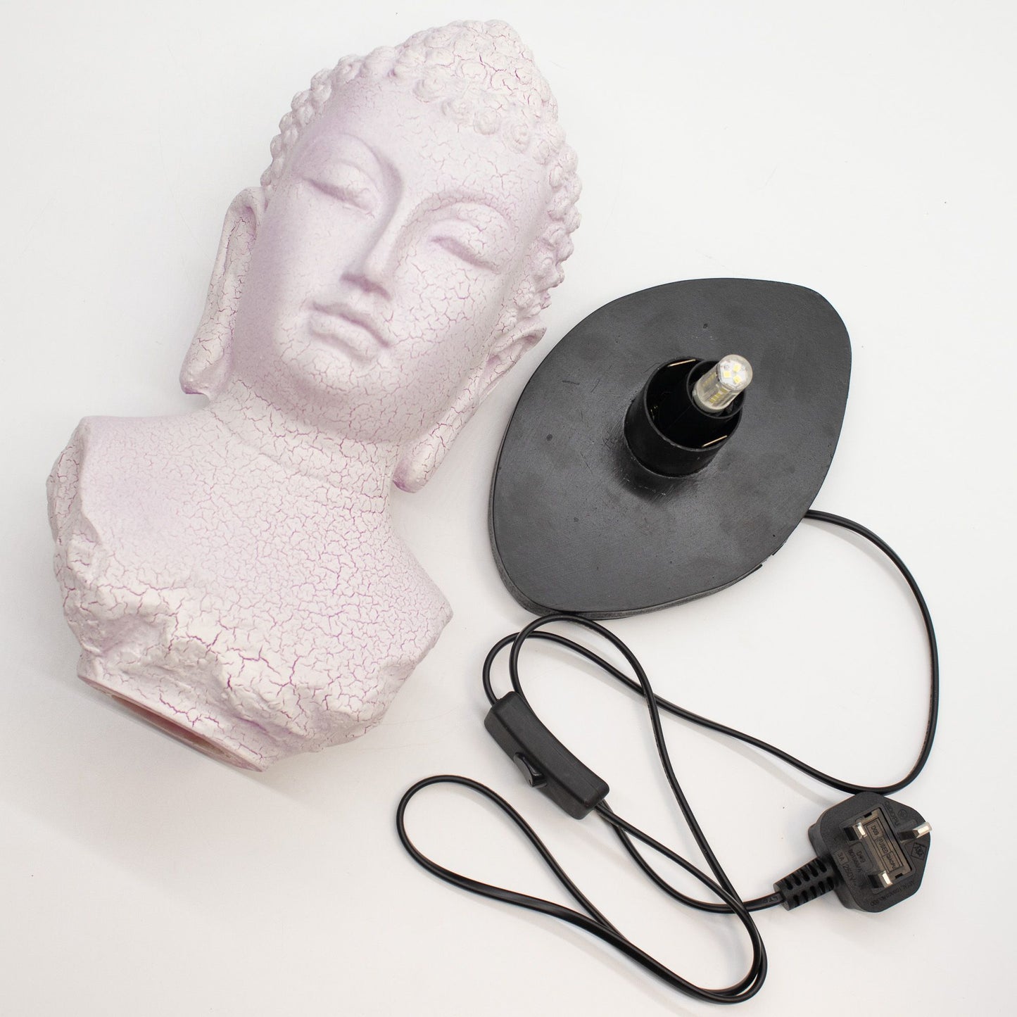 Buddha Bust Lamp Cherry Crackle