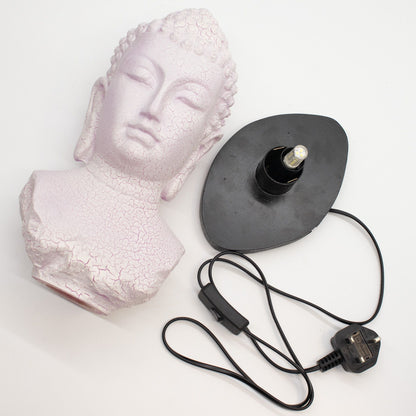 Buddha Bust Lamp Cherry Crackle