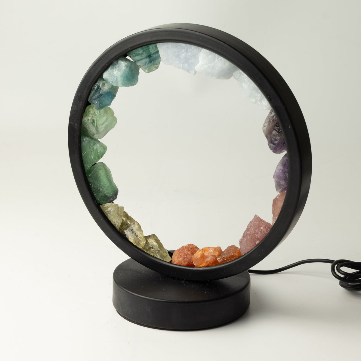 Gemstone Halo Lamp - 7 Chakra  - 7 Gems