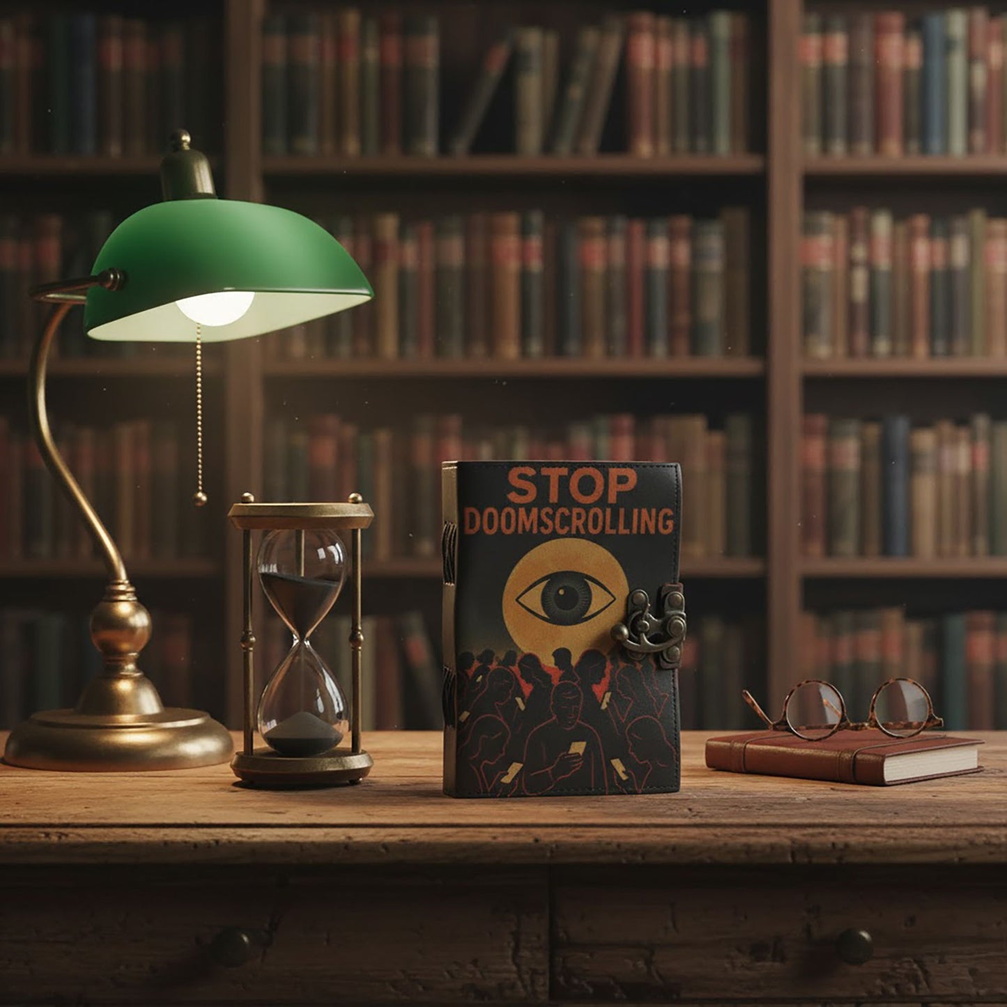 Leather Printed Notebook – Stop Doom Scrolling